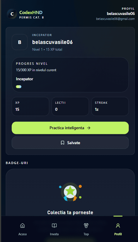 CodexHND profile and progress